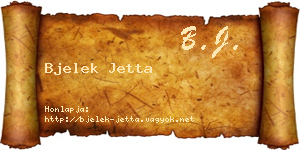 Bjelek Jetta névjegykártya